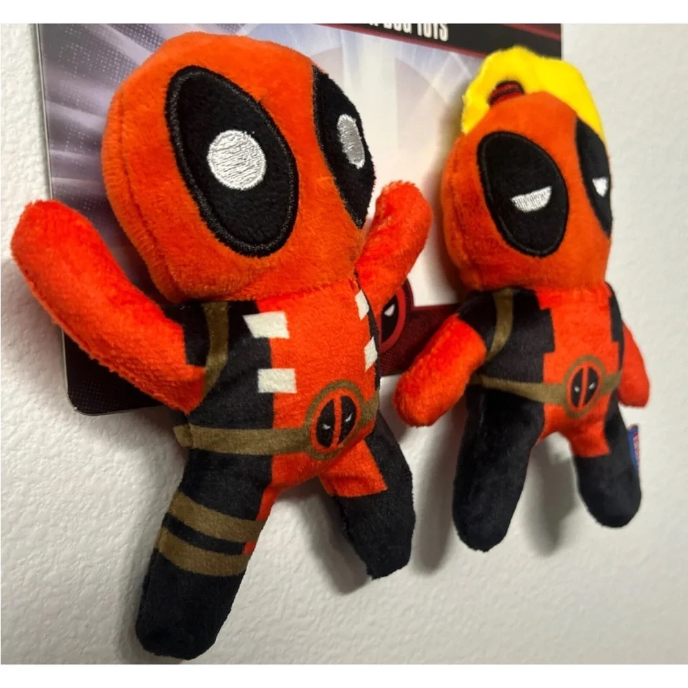 NEW Dog Toys -2 Pack, MARVEL Deadpool, 5” Plush Squeaker Toys, All Dogs HTF RARE
